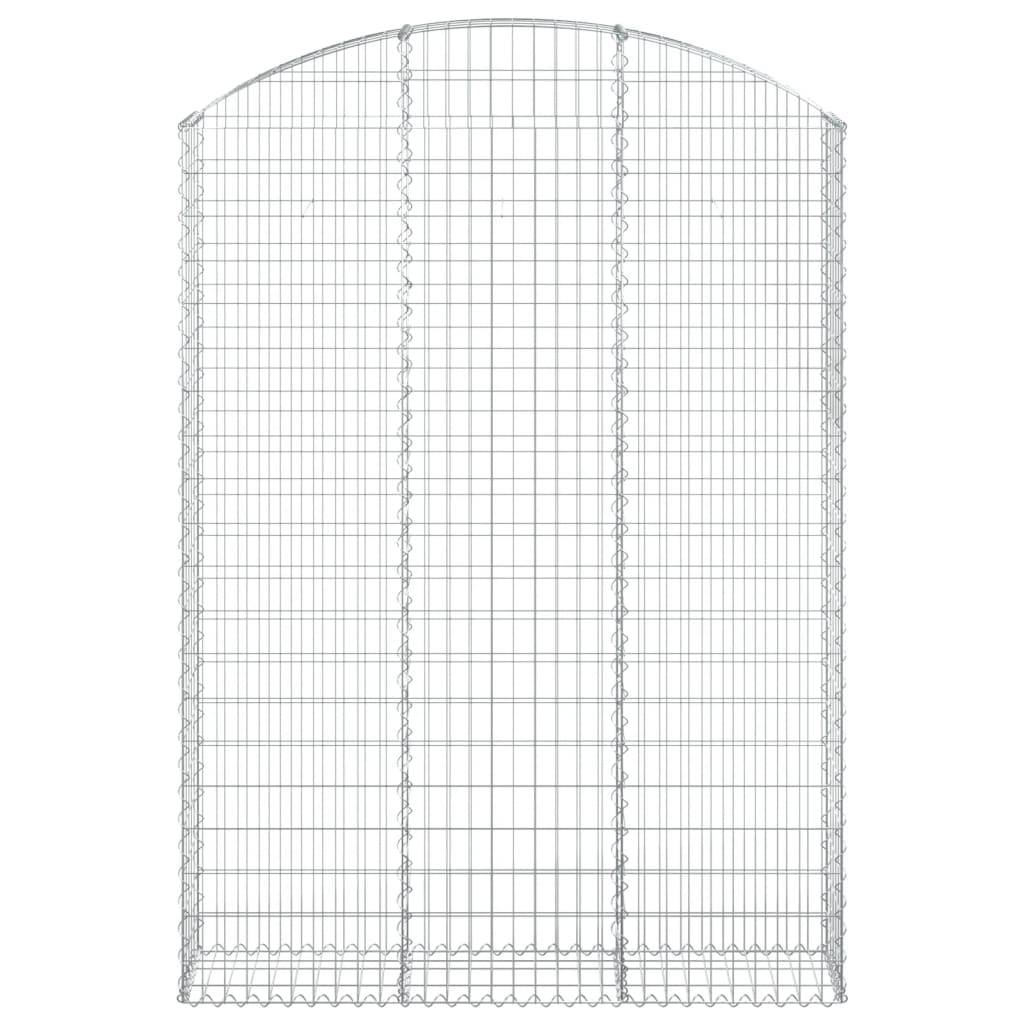 vidaXL Gabione mit Hochbogen 150x30x200/220 cm Verzinktes Eisen
