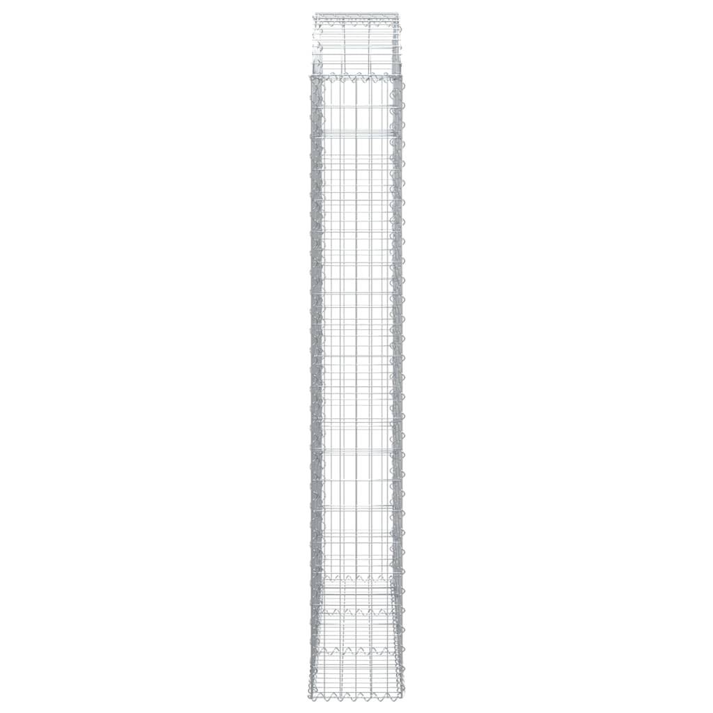 vidaXL Gabione mit Hochbogen 150x30x200/220 cm Verzinktes Eisen