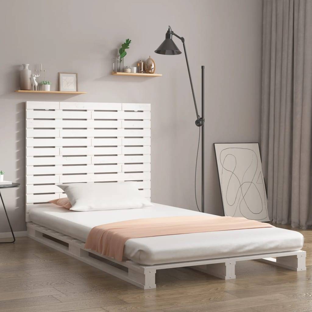 vidaXL Wand-Kopfteil Weiß 126x3x91,5 cm Massivholz Kiefer