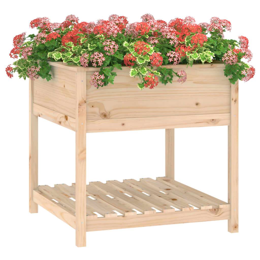 vidaXL Pflanzkübel mit Ablage 82,5x82,5x81 cm Massivholz Kiefer