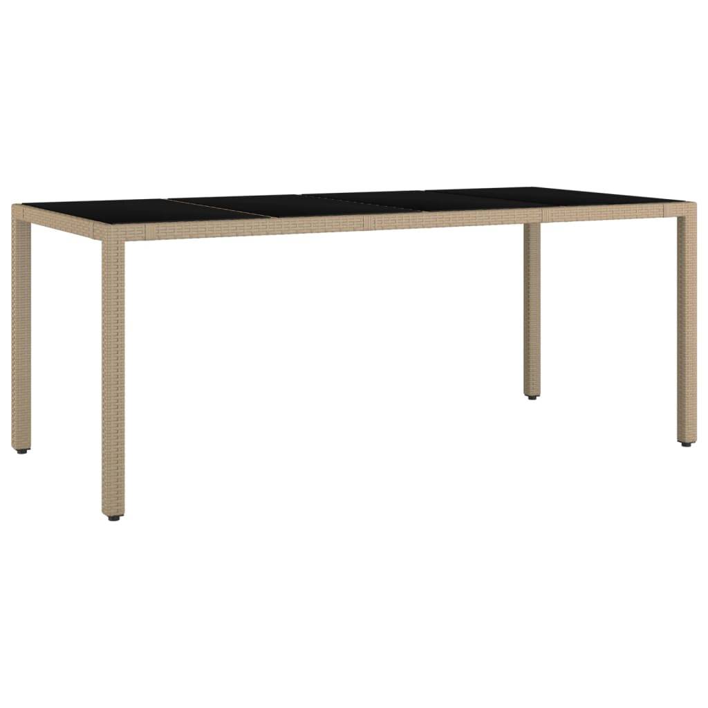 vidaXL 7-tlg. Garten-Essgruppe mit Kissen Beige Poly Rattan