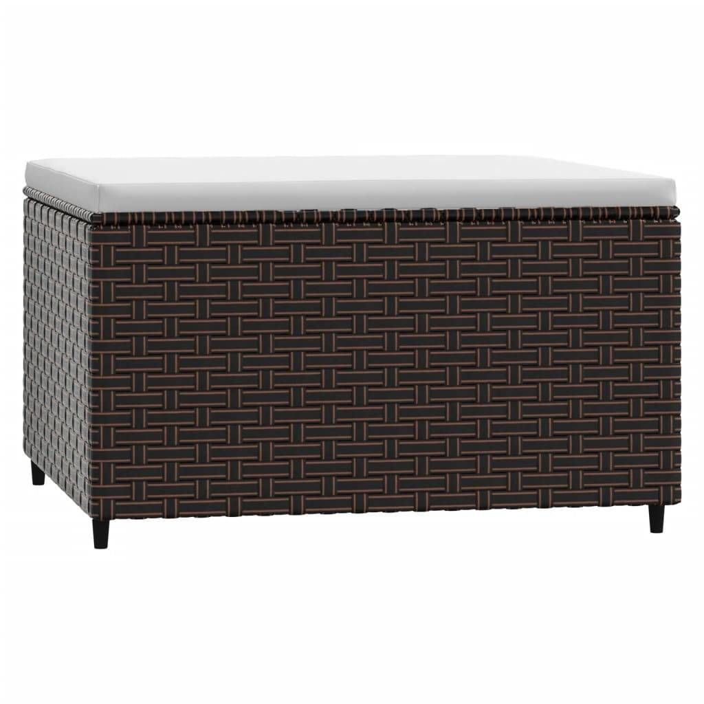 vidaXL Gartenhocker mit Kissen 2 Stk. Braun Poly Rattan