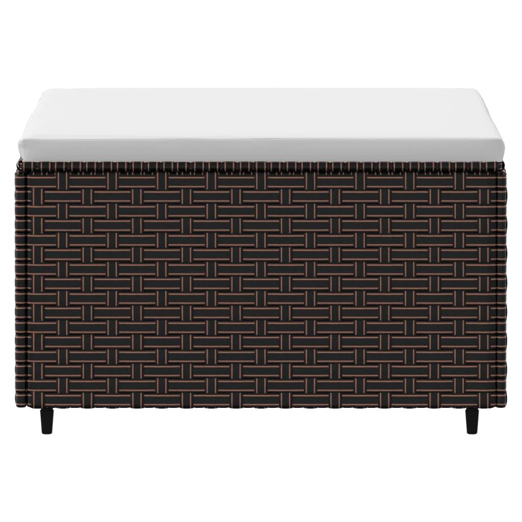 vidaXL Gartenhocker mit Kissen 2 Stk. Braun Poly Rattan