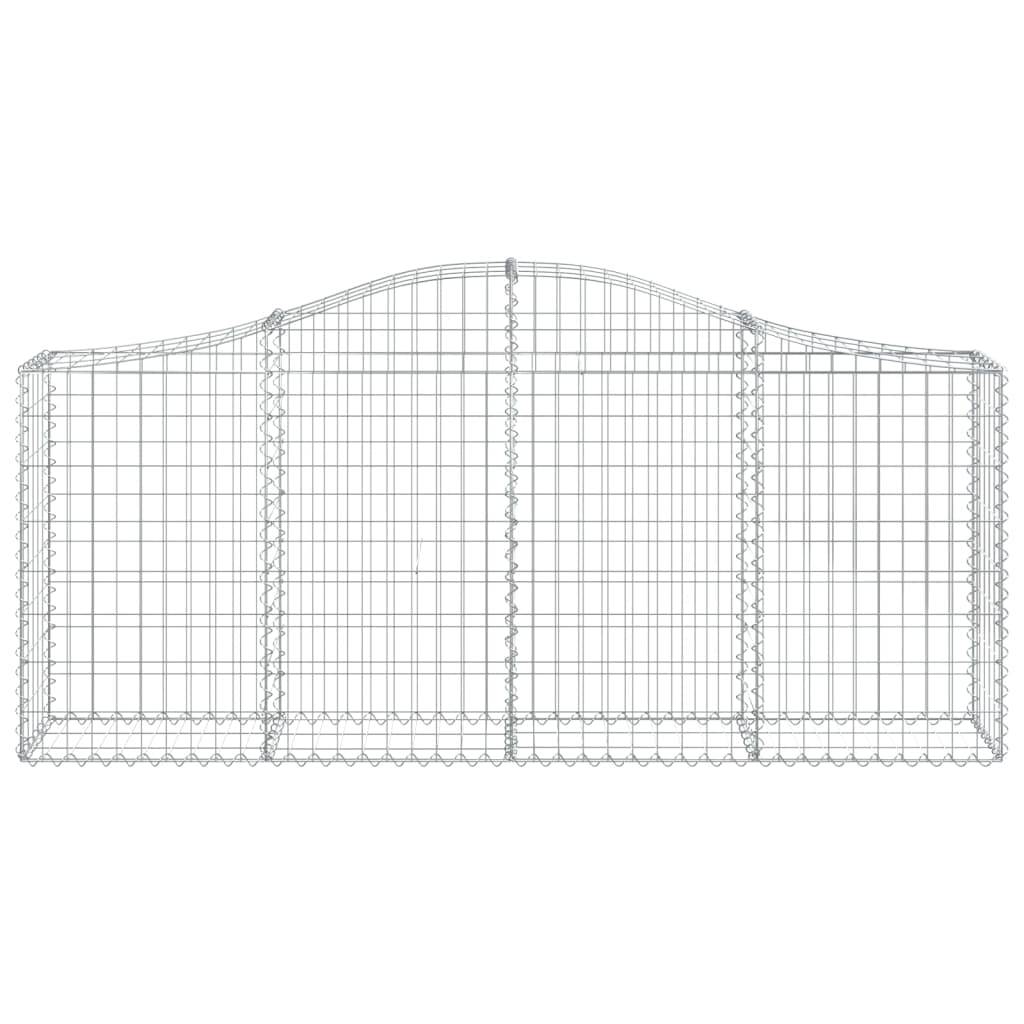 vidaXL Gabionen mit Hochbogen 4 Stk. 200x30x80/100 cm Verzinktes Eisen