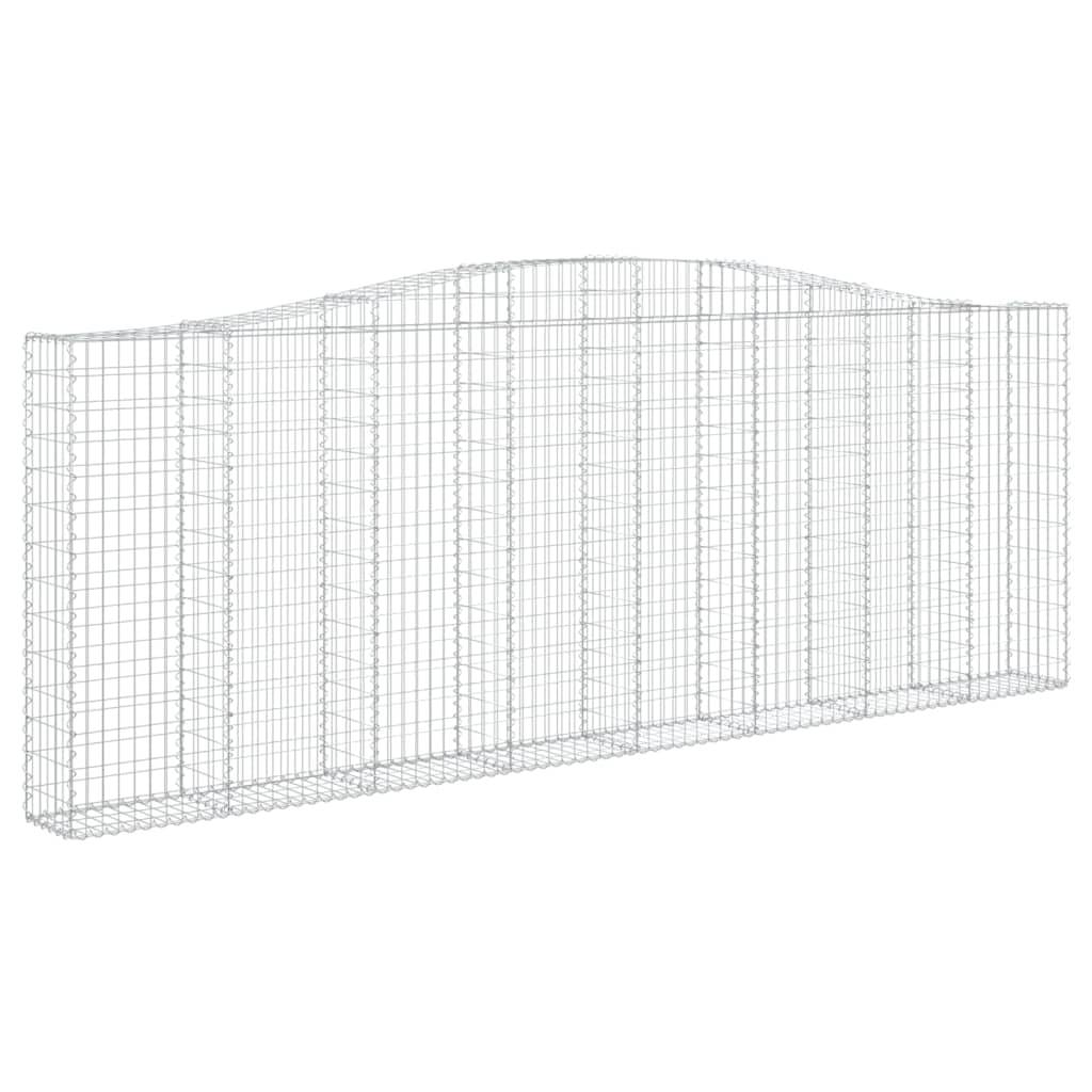 vidaXL Gabionen mit Hochbogen 7 Stk. 400x30x140/160cm Verzinktes Eisen
