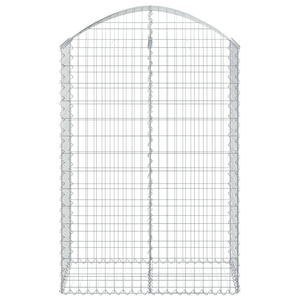 vidaXL Gabione mit Hochbogen 100x50x140/160 cm Verzinktes Eisen