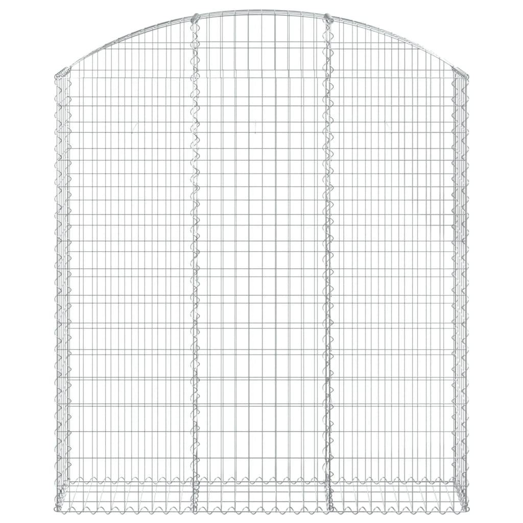 vidaXL Gabione mit Hochbogen 150x30x160/180 cm Verzinktes Eisen