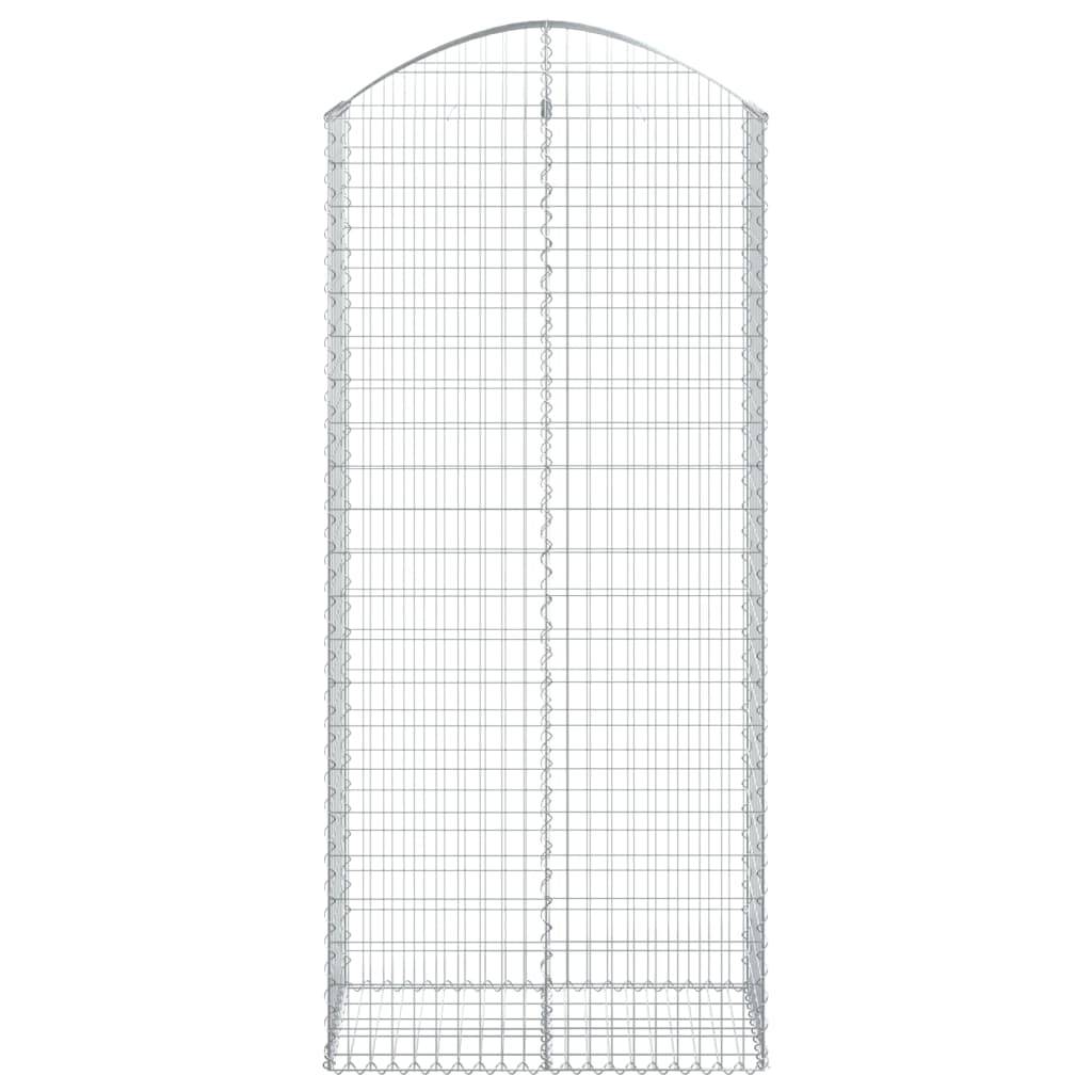vidaXL Gabione mit Hochbogen 100x50x220/240 cm Verzinktes Eisen
