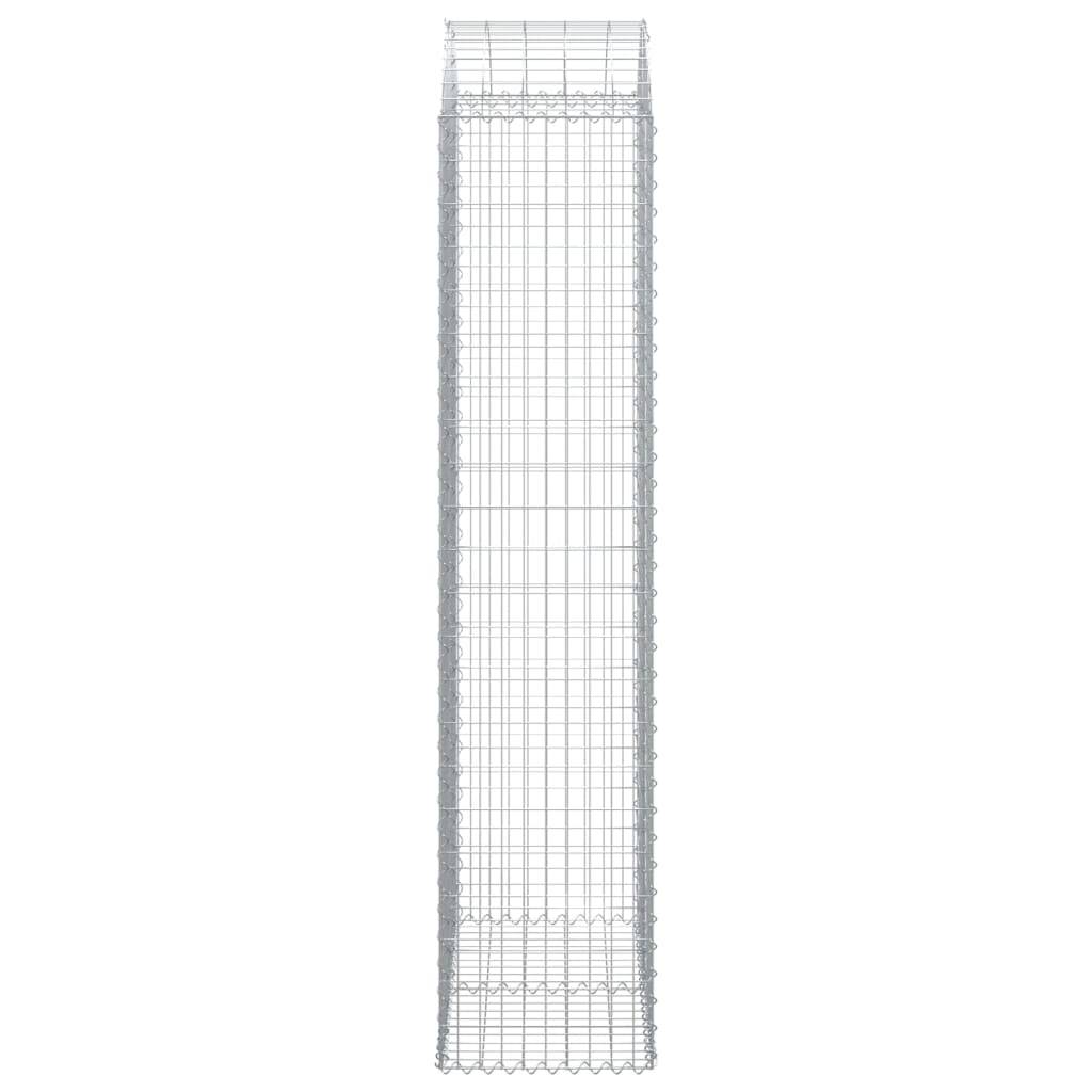 vidaXL Gabione mit Hochbogen 100x50x220/240 cm Verzinktes Eisen