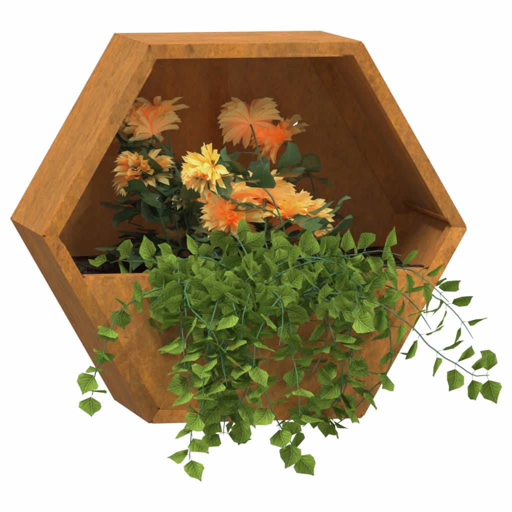 vidaXL Wand-Pflanzkübel 2 Stk. Rostig Cortenstahl 30x10x25 cm