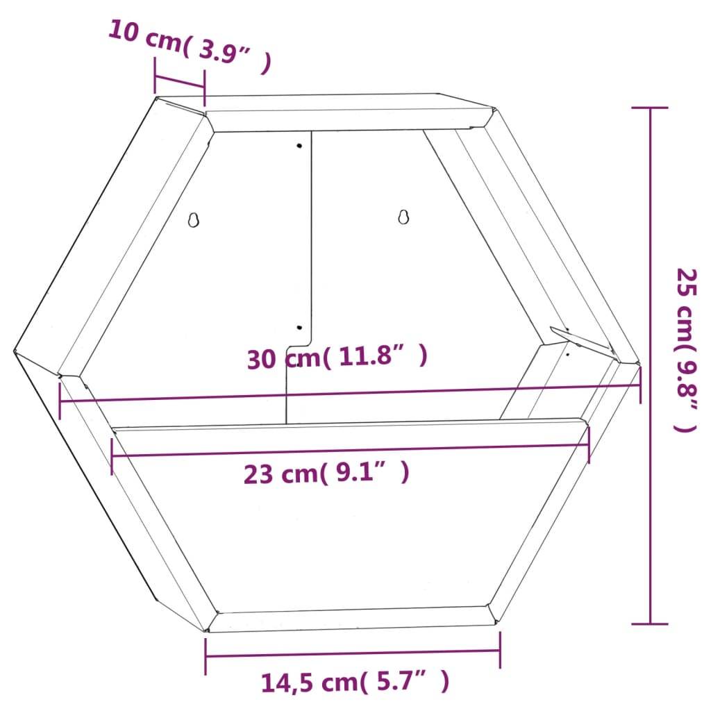 vidaXL Wand-Pflanzkübel 2 Stk. Rostig Cortenstahl 30x10x25 cm
