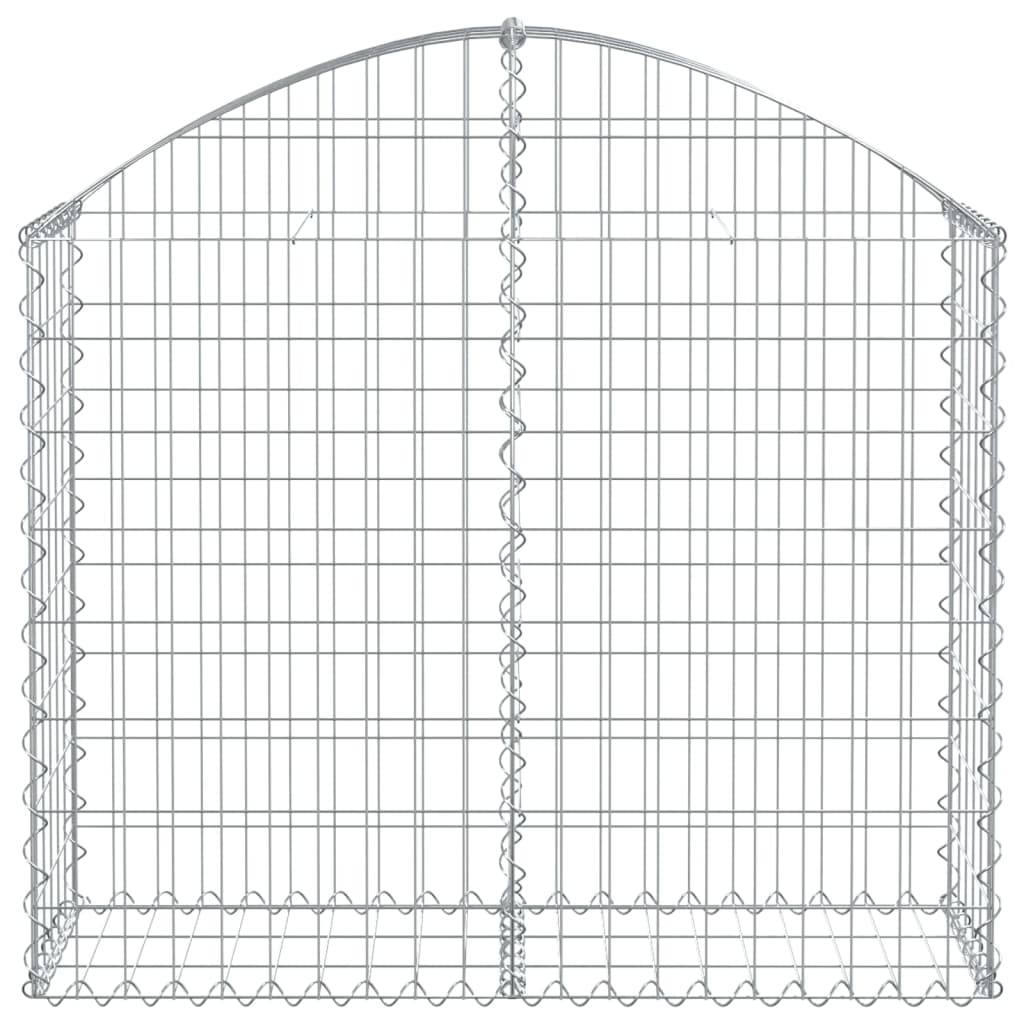 vidaXL Gabione mit Hochbogen 100x30x80/100 cm Verzinktes Eisen