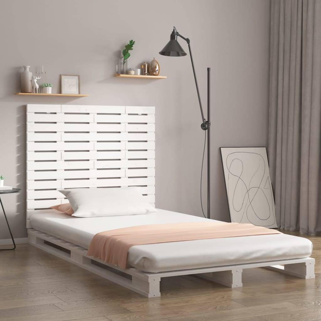 vidaXL Wand-Kopfteil Weiß 141x3x91,5 cm Massivholz Kiefer