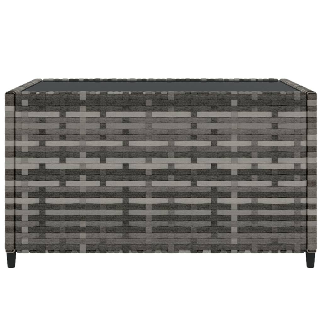 vidaXL Garten-Couchtisch Quadratisch Grau 50x50x30 cm Poly Rattan