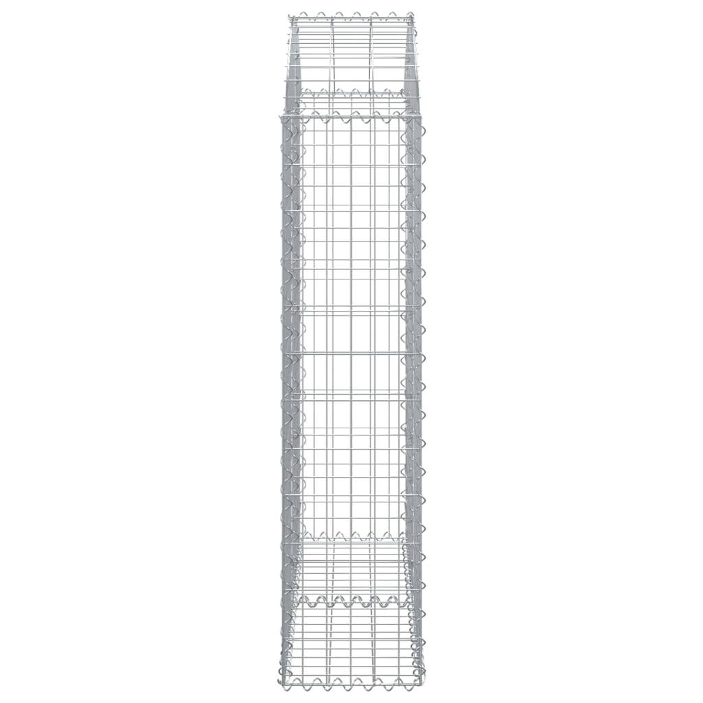 vidaXL Gabione mit Hochbogen 100x30x120/140 cm Verzinktes Eisen