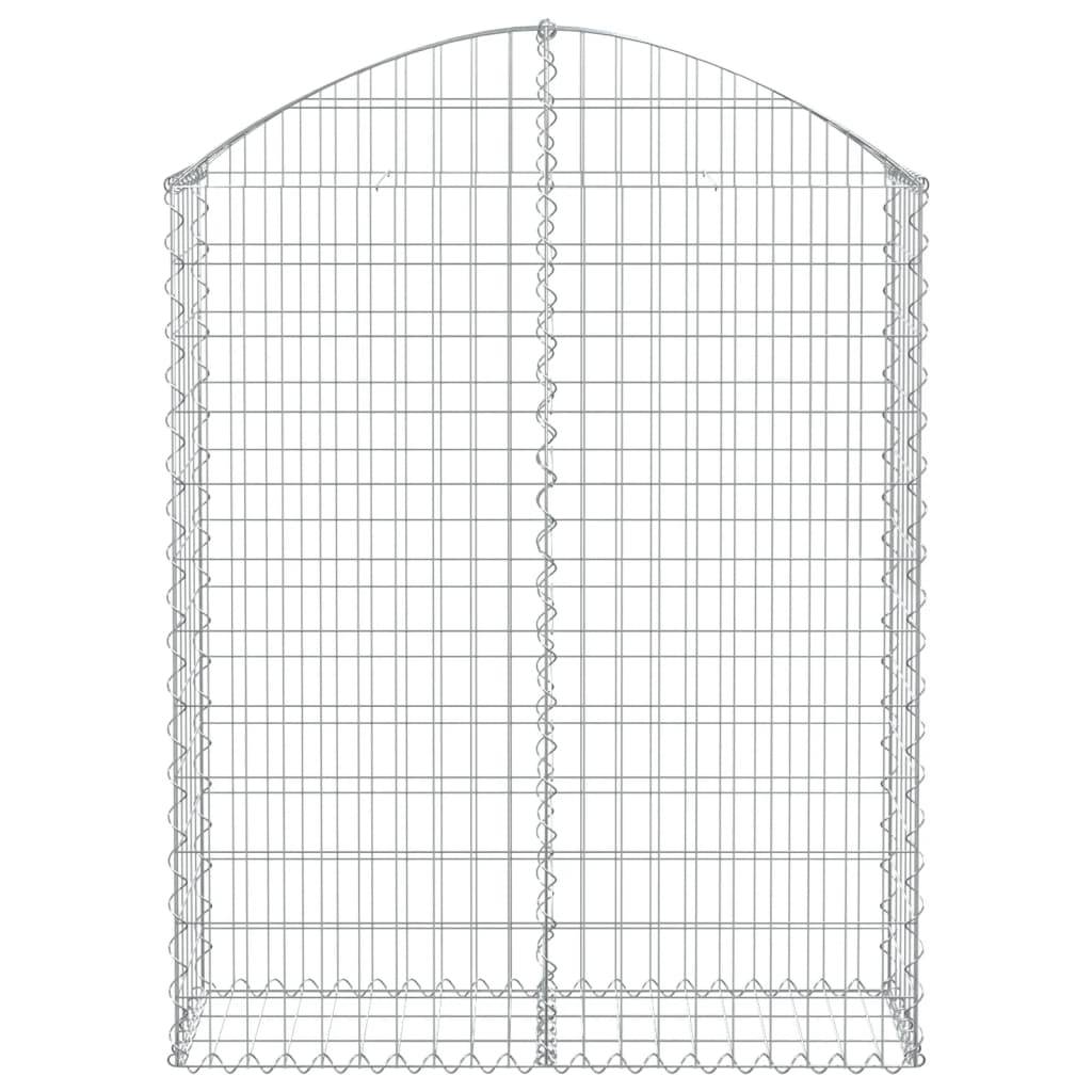 vidaXL Gabione mit Hochbogen 100x30x120/140 cm Verzinktes Eisen