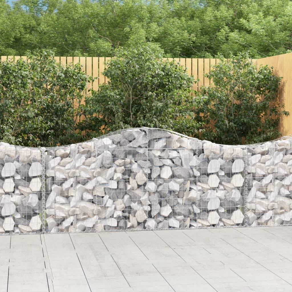 vidaXL Gabionen mit Hochbogen 50 Stk. 200x30x80/100cm Verzinktes Eisen