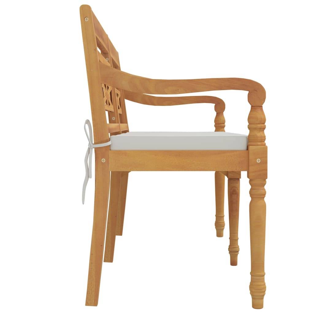 vidaXL Batavia-Bank mit Kissen 150 cm Massivholz Teak