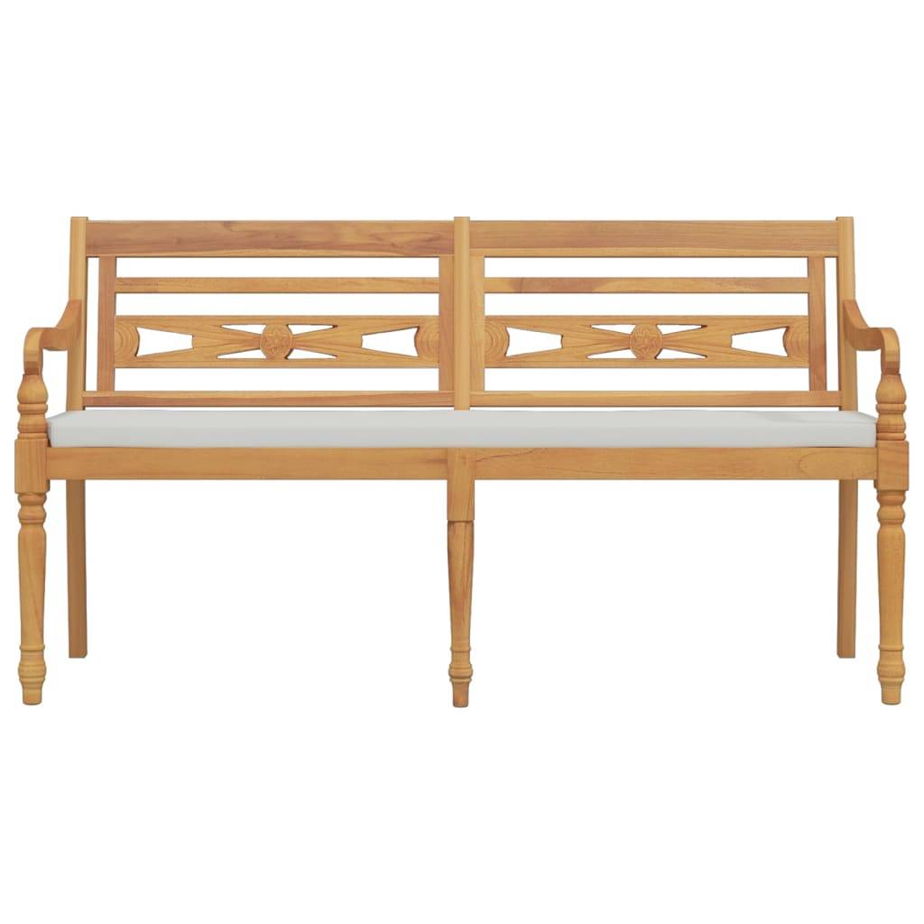 vidaXL Batavia-Bank mit Kissen 150 cm Massivholz Teak
