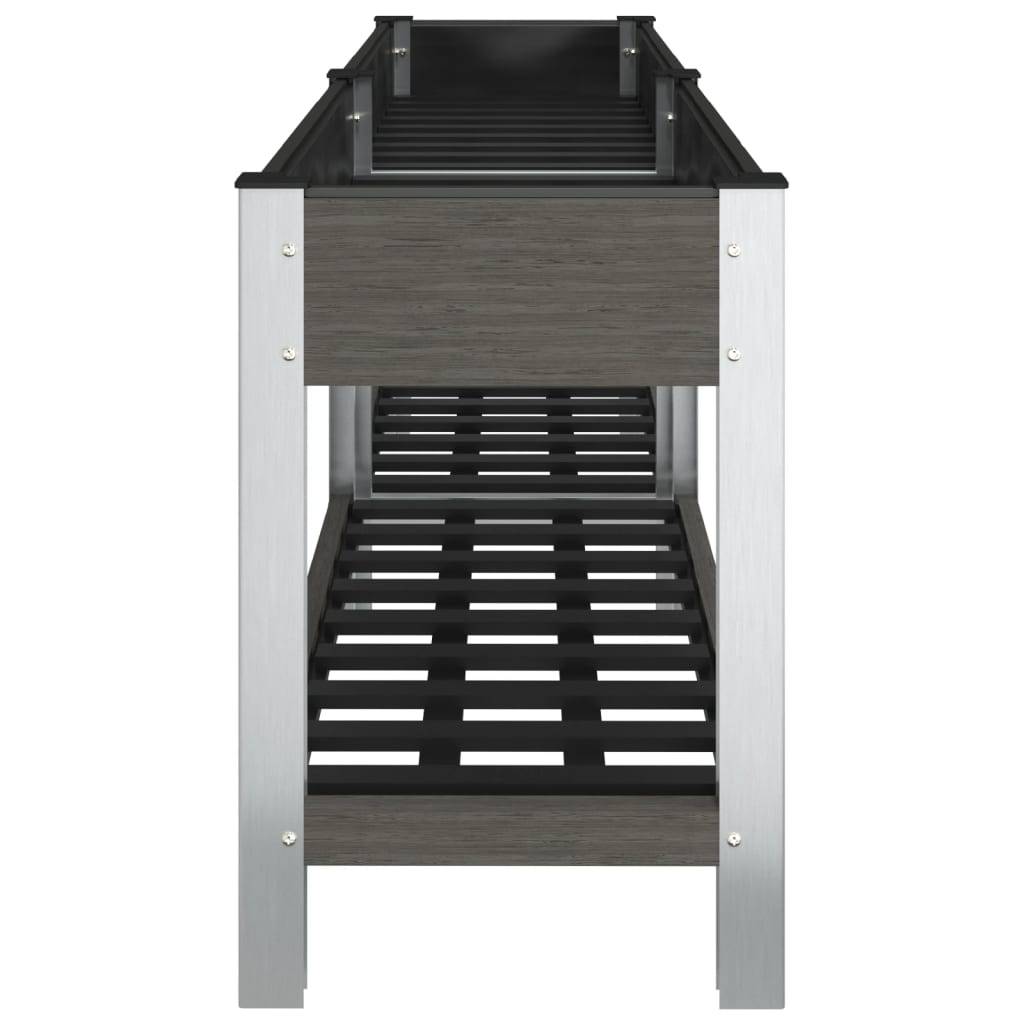 vidaXL Garten-Hochbeet mit Ablage Grau 200x50x75 cm WPC