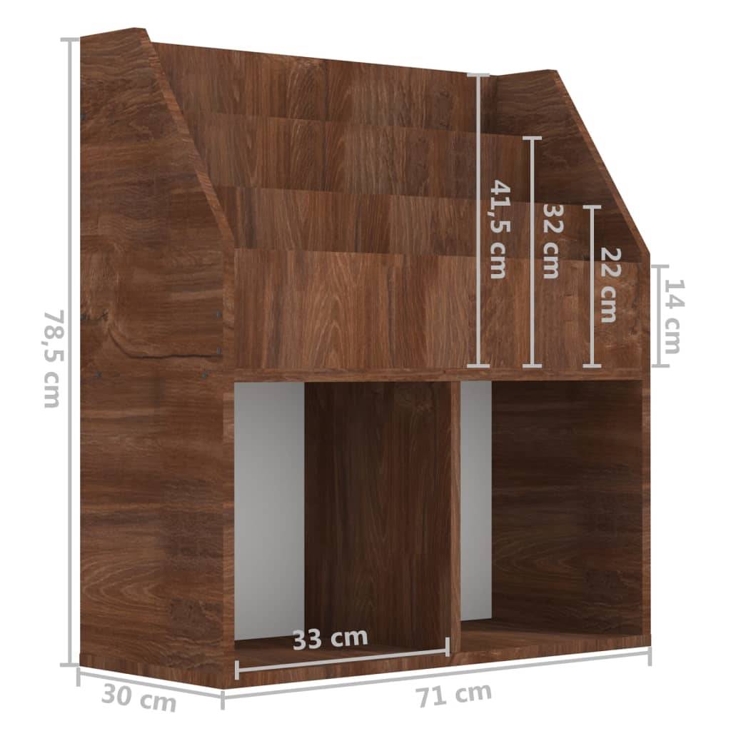 vidaXL Kinder-Bücherregal Braun Eiche 71x30x78,5 cm Holzwerkstoff