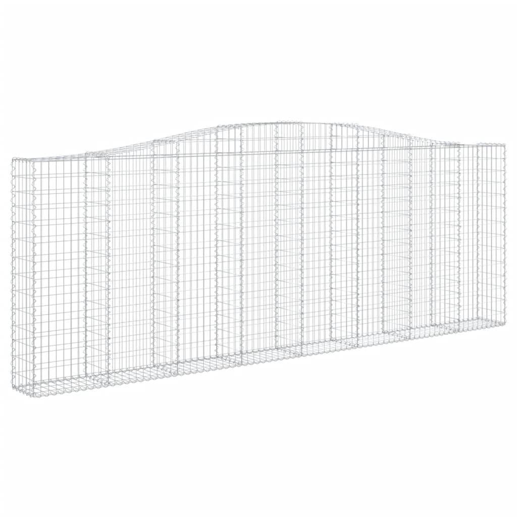 vidaXL Gabionen mit Hochbogen 15Stk. 400x30x140/160cm Verzinktes Eisen