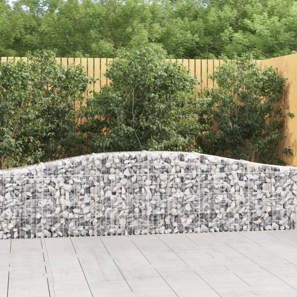 vidaXL Gabionen mit Hochbogen 10 Stk. 400x30x60/80 cm Verzinktes Eisen