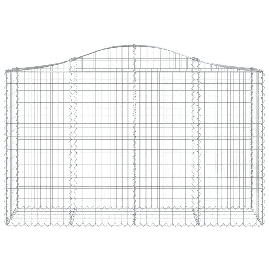 vidaXL Gabionen mit Hochbogen 8 Stk. 200x50x120/140cm Verzinktes Eisen