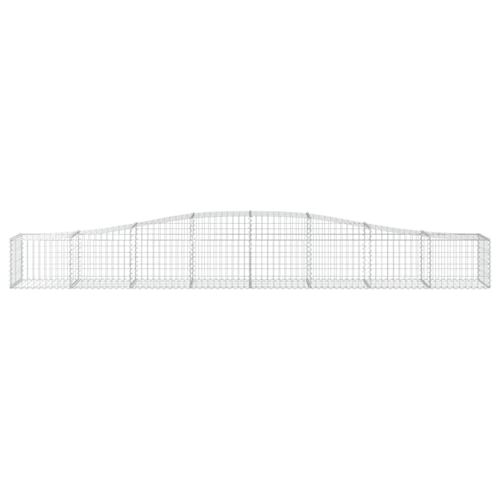 vidaXL Gabionen mit Hochbogen 2 Stk. 400x50x40/60cm Verzinktes Eisen