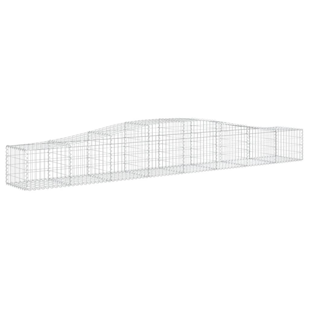 vidaXL Gabionen mit Hochbogen 10 Stk. 400x50x40/60cm Verzinktes Eisen