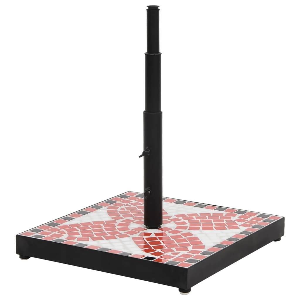 vidaXL Sonnenschirmständer Terrakotta und Weiß Quadratisch 12 kg