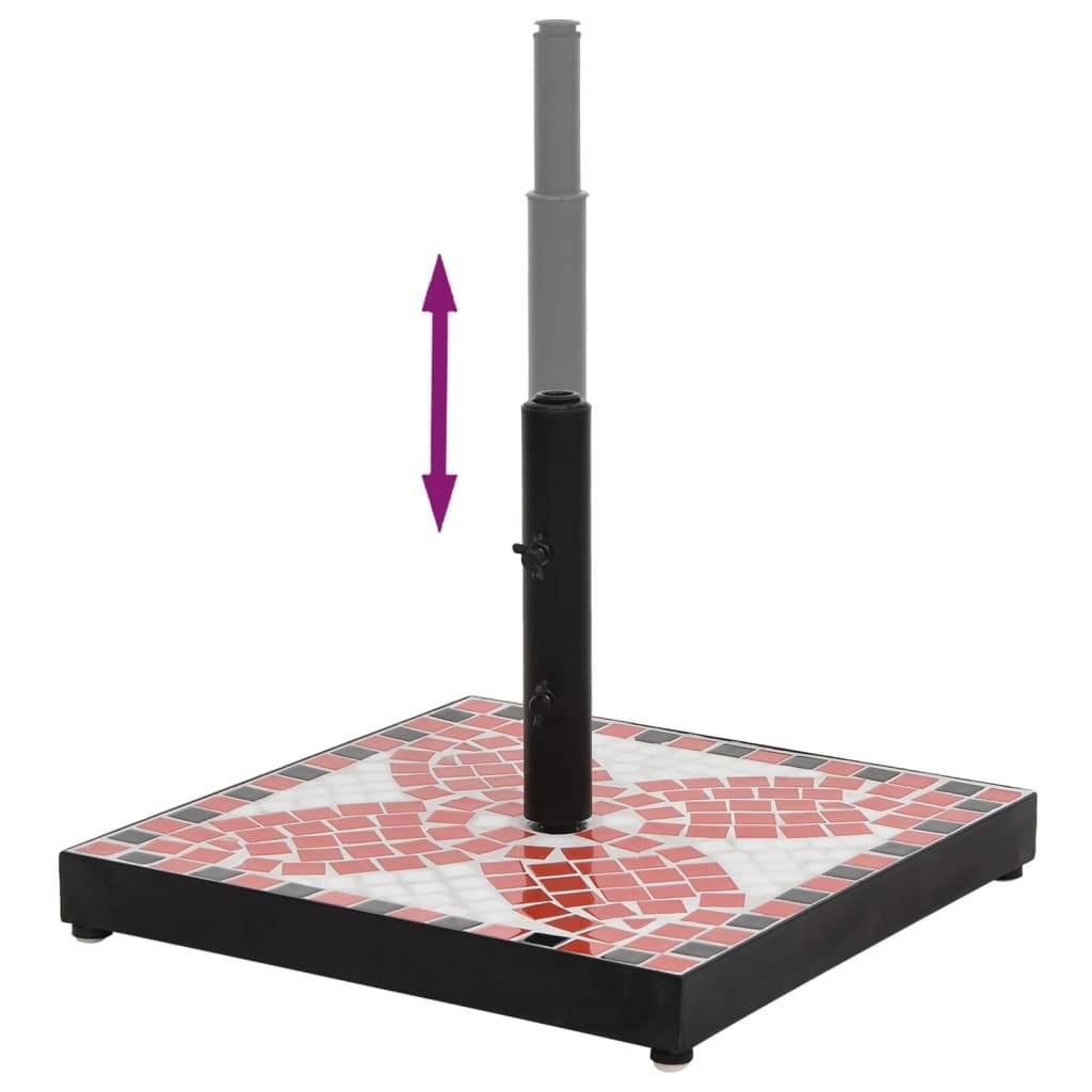 vidaXL Sonnenschirmständer Terrakotta und Weiß Quadratisch 12 kg