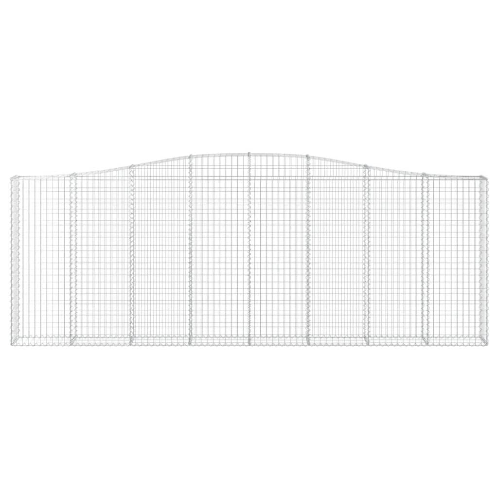 vidaXL Gabionen mit Hochbogen 15Stk. 400x30x140/160cm Verzinktes Eisen