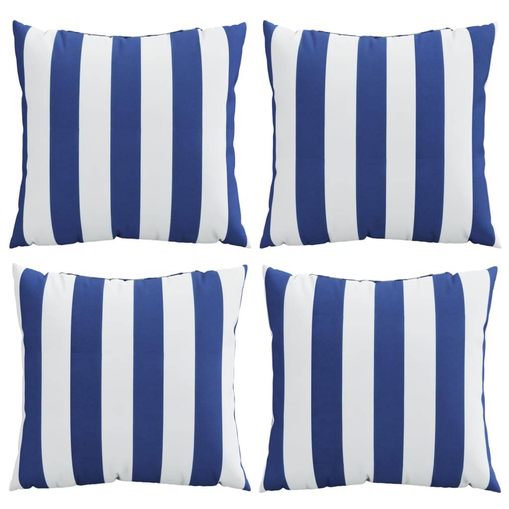 vidaXL Zierkissen 4 Stk. Blau und Weiß 40x40 cm Stoff