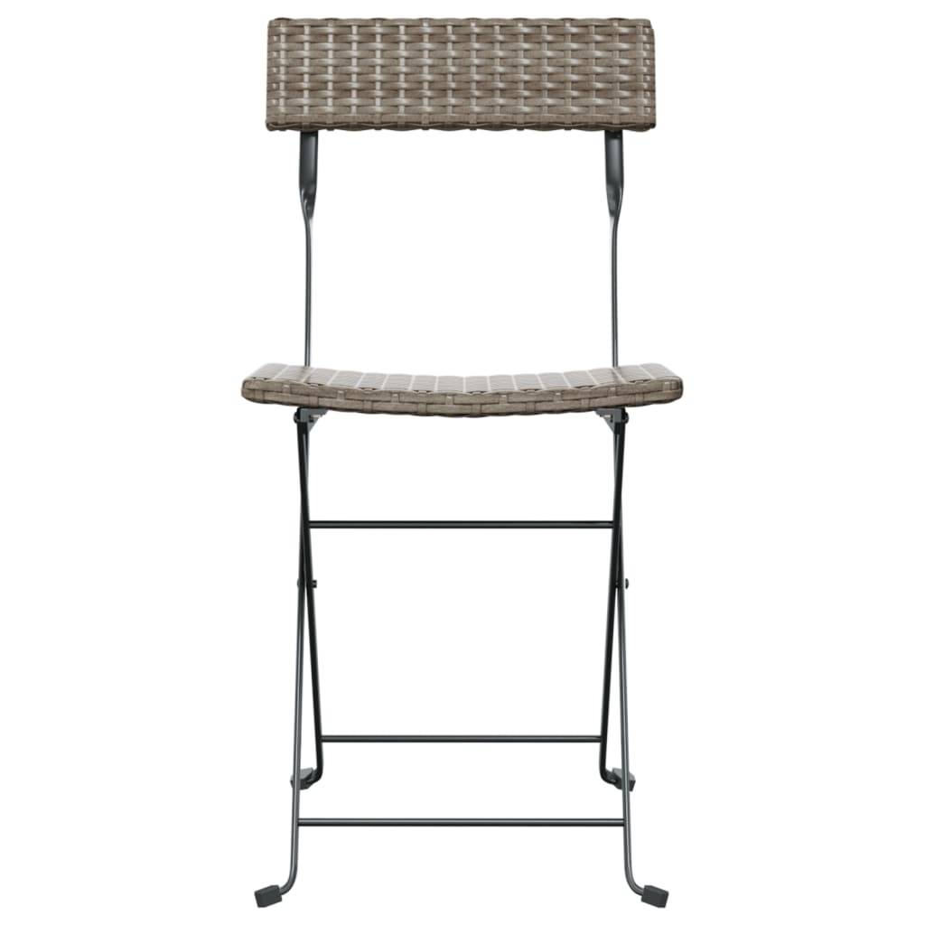 vidaXL Bistrostühle 6 Stk. Klappbar Grau Poly Rattan und Stahl