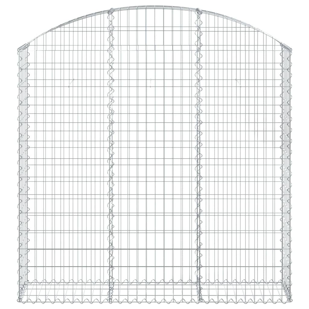 vidaXL Gabione mit Hochbogen 150x30x140/160 cm Verzinktes Eisen