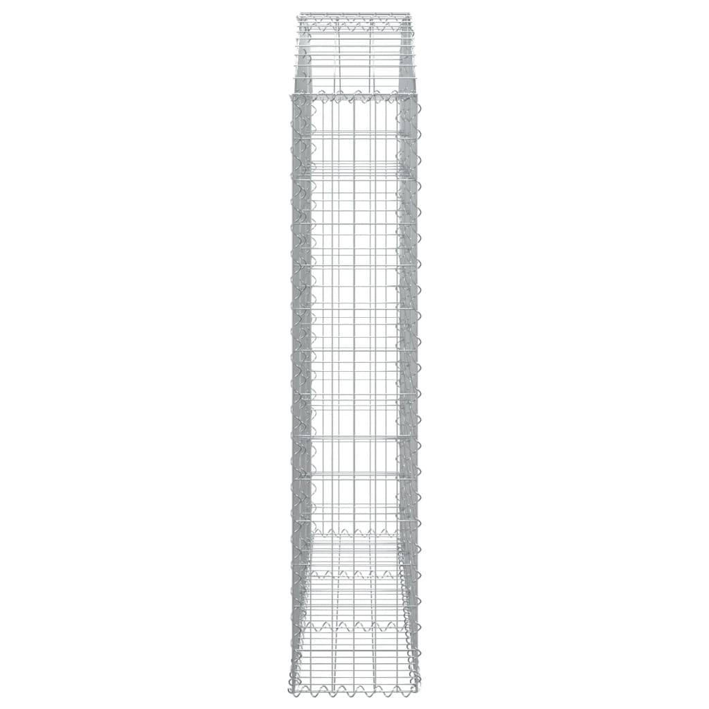 vidaXL Gabione mit Hochbogen 150x30x140/160 cm Verzinktes Eisen