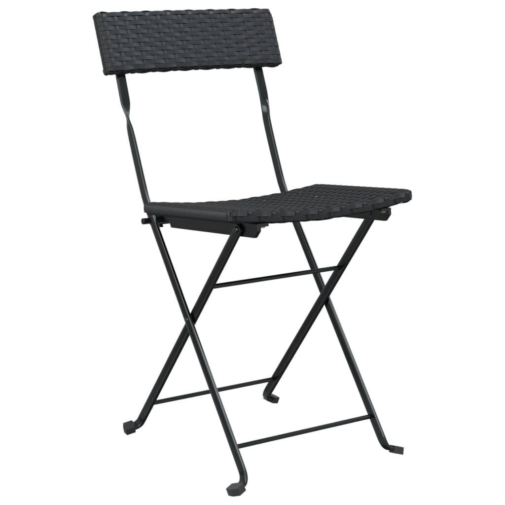 vidaXL Bistrostühle 6 Stk. Klappbar Schwarz Poly Rattan und Stahl
