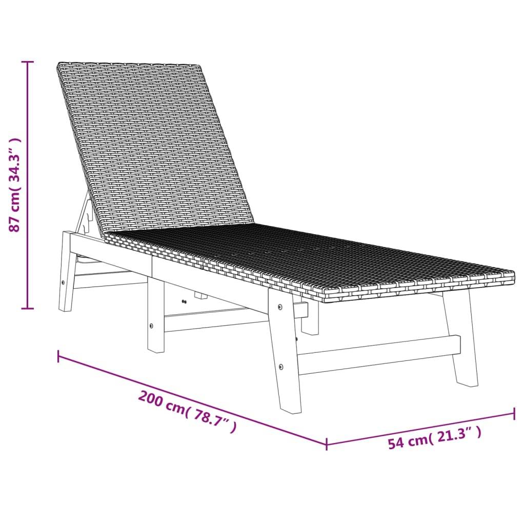 vidaXL 3-tlg. Garten-Lounge-Set Poly Rattan & Massivholz Akazie