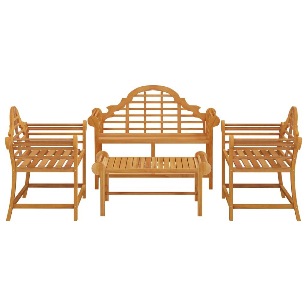 vidaXL 4-tlg. Garten-Lounge-Set Massivholz Teak