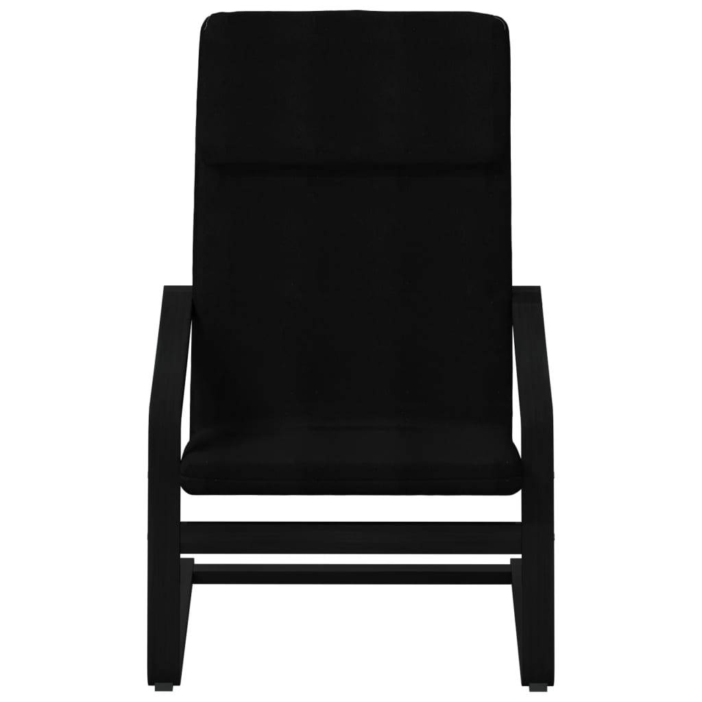 vidaXL Relaxsessel mit Hocker Schwarz Stoff