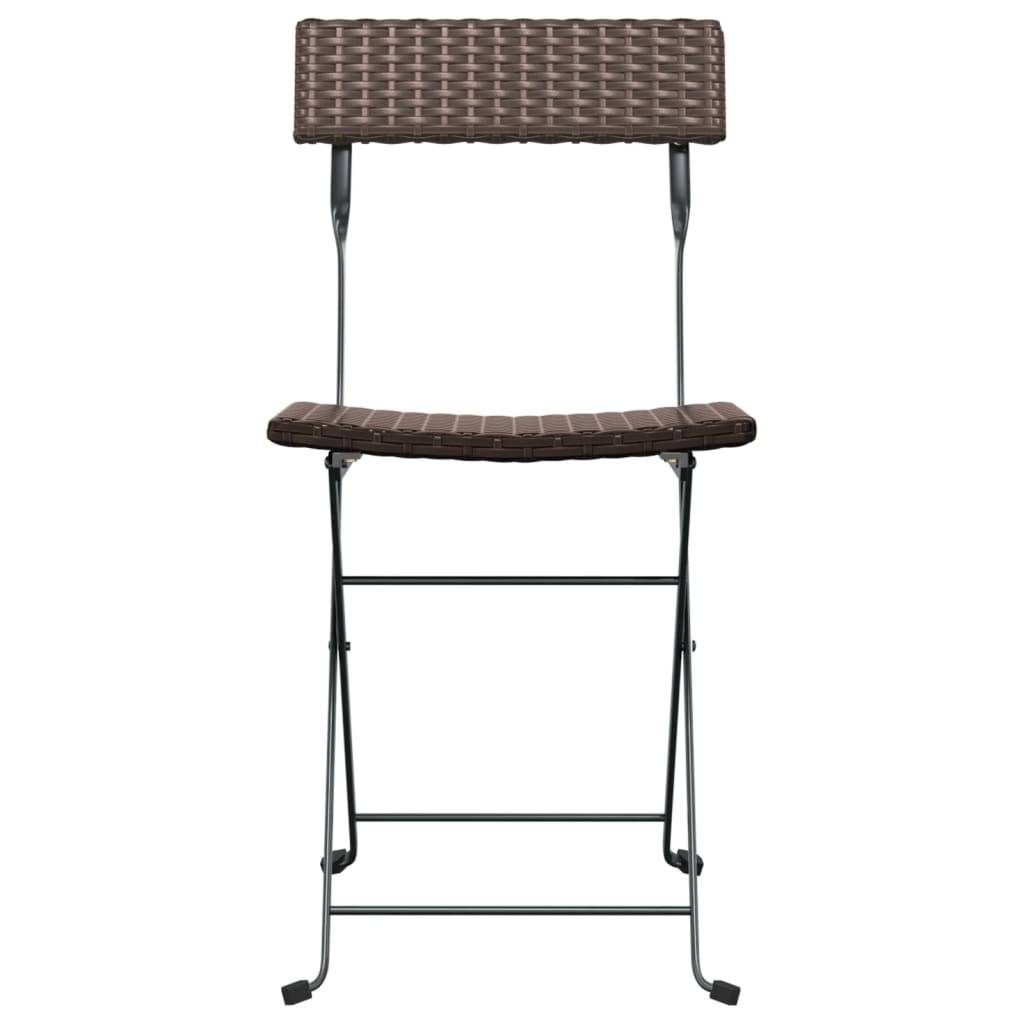 vidaXL Bistrostühle 6 Stk. Klappbar Braun Poly Rattan und Stahl