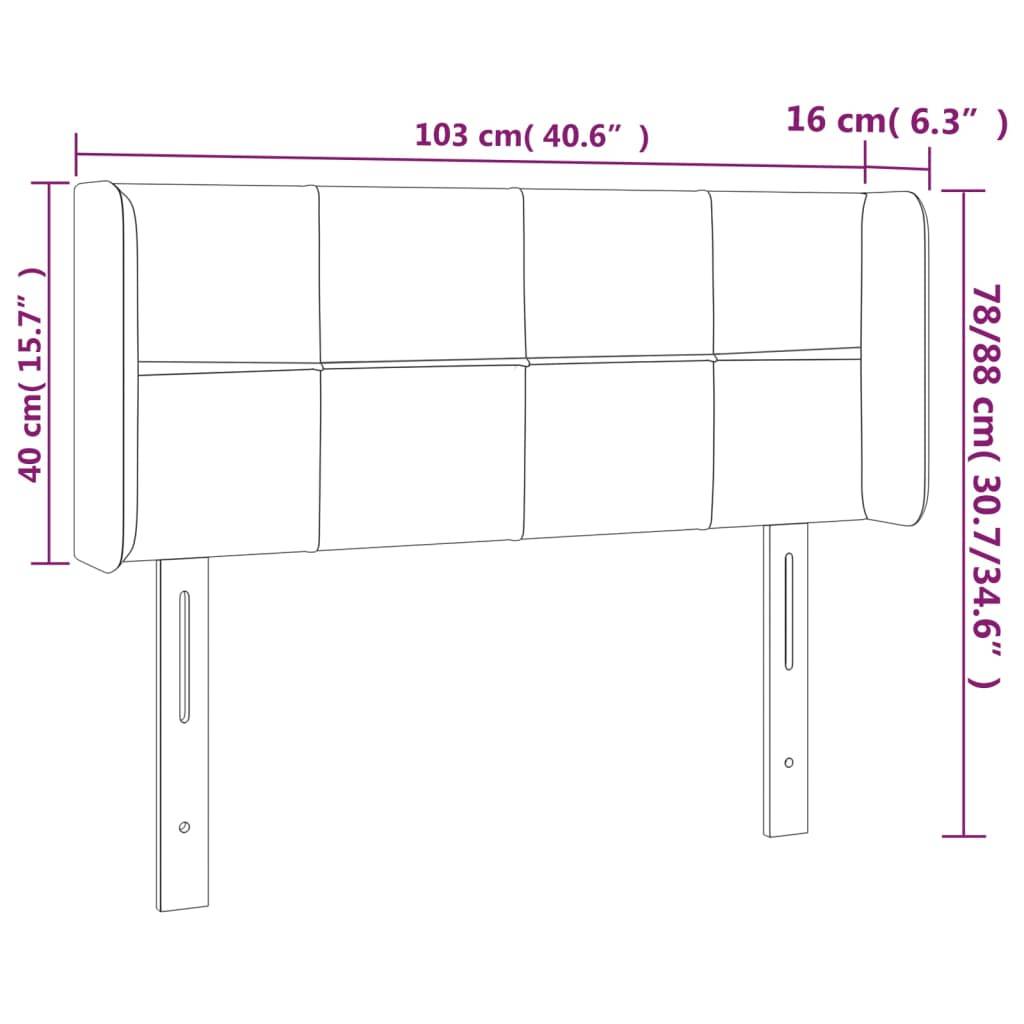 vidaXL LED Kopfteil Dunkelblau 103x16x78/88 cm Samt