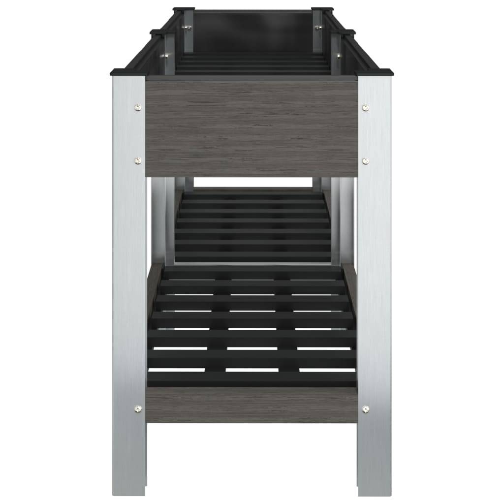 vidaXL Garten-Hochbeet mit Ablage Grau 150x50x75 cm WPC