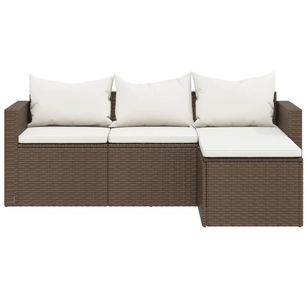 vidaXL Garten-Lounge-Set Braun Poly Rattan