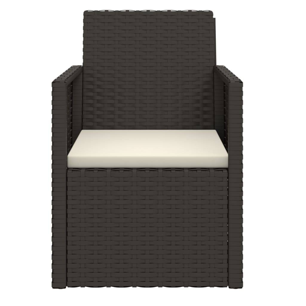 vidaXL Gartensessel mit Kissen Schwarz Poly Rattan