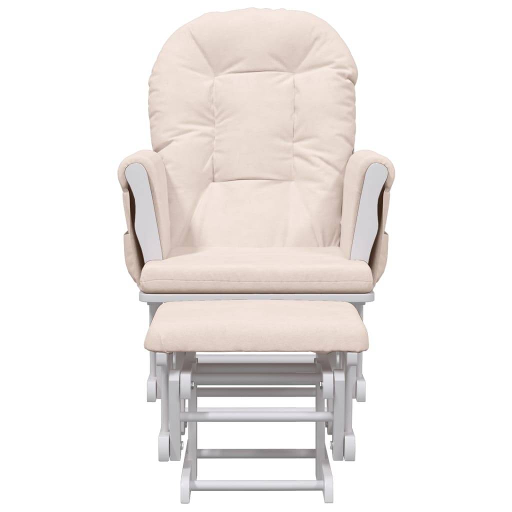 vidaXL Schaukelsessel mit Hocker Gleitend Hellrosa Stoff