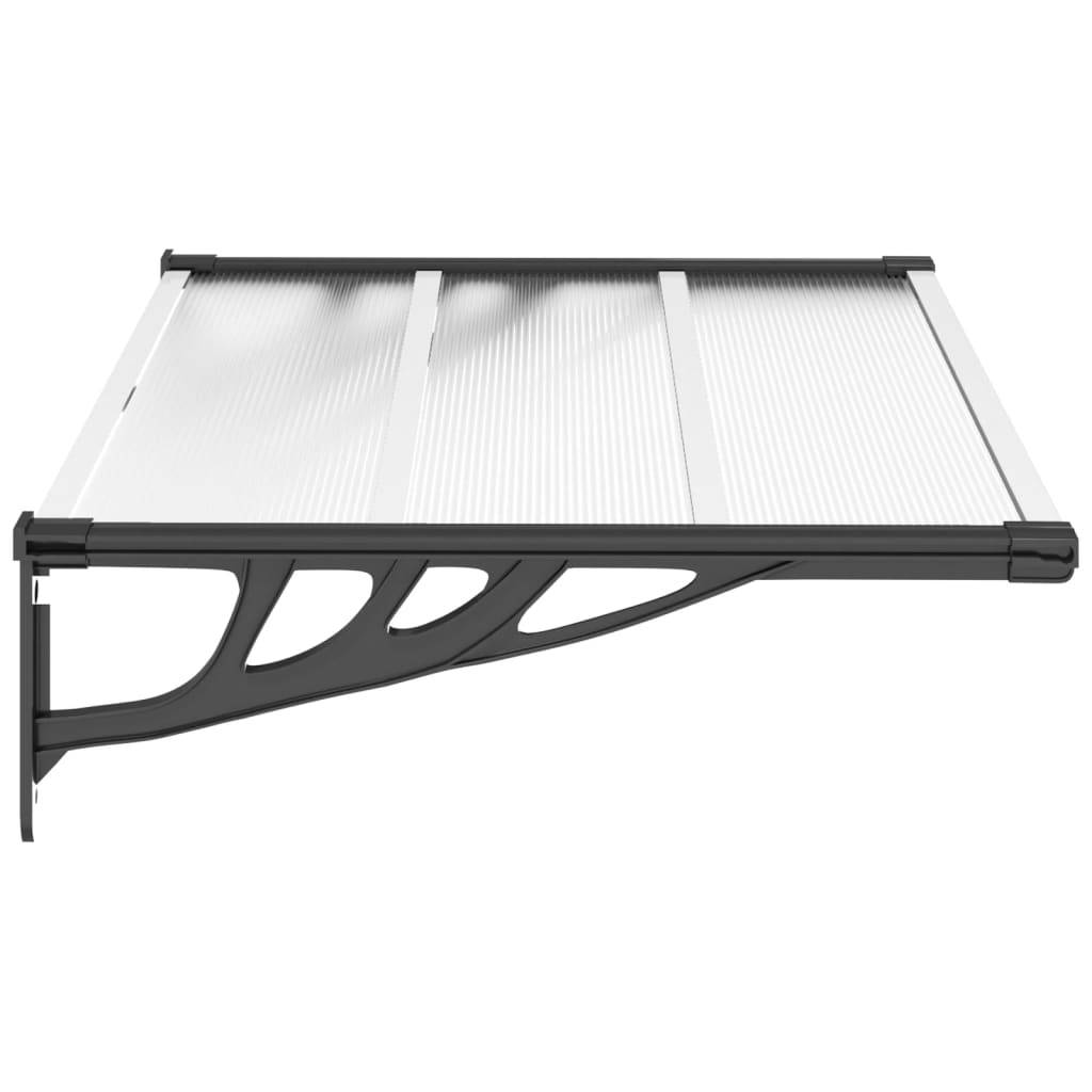 vidaXL Türvordach Schwarz und Transparent 122x90 cm Polycarbonat