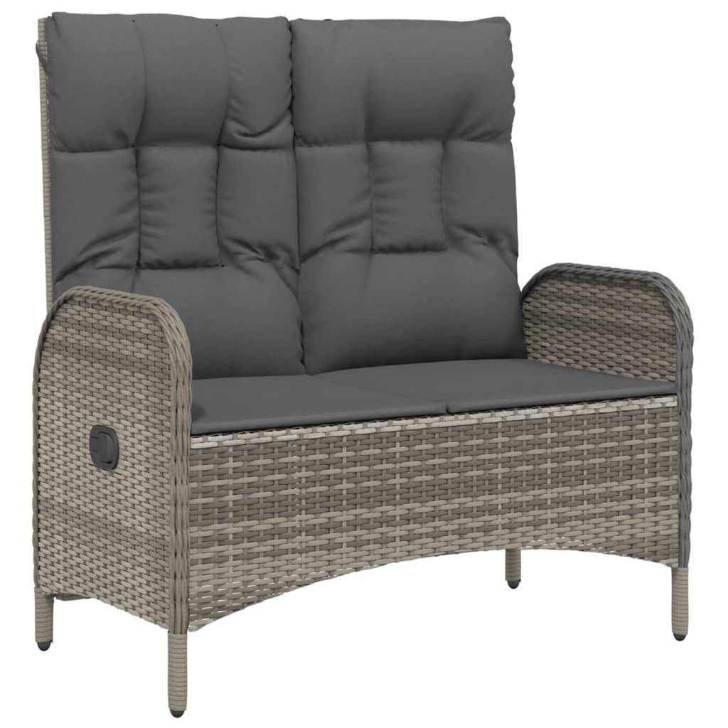 vidaXL 4-tlg. Garten-Essgruppe mit Kissen Grau Poly Rattan