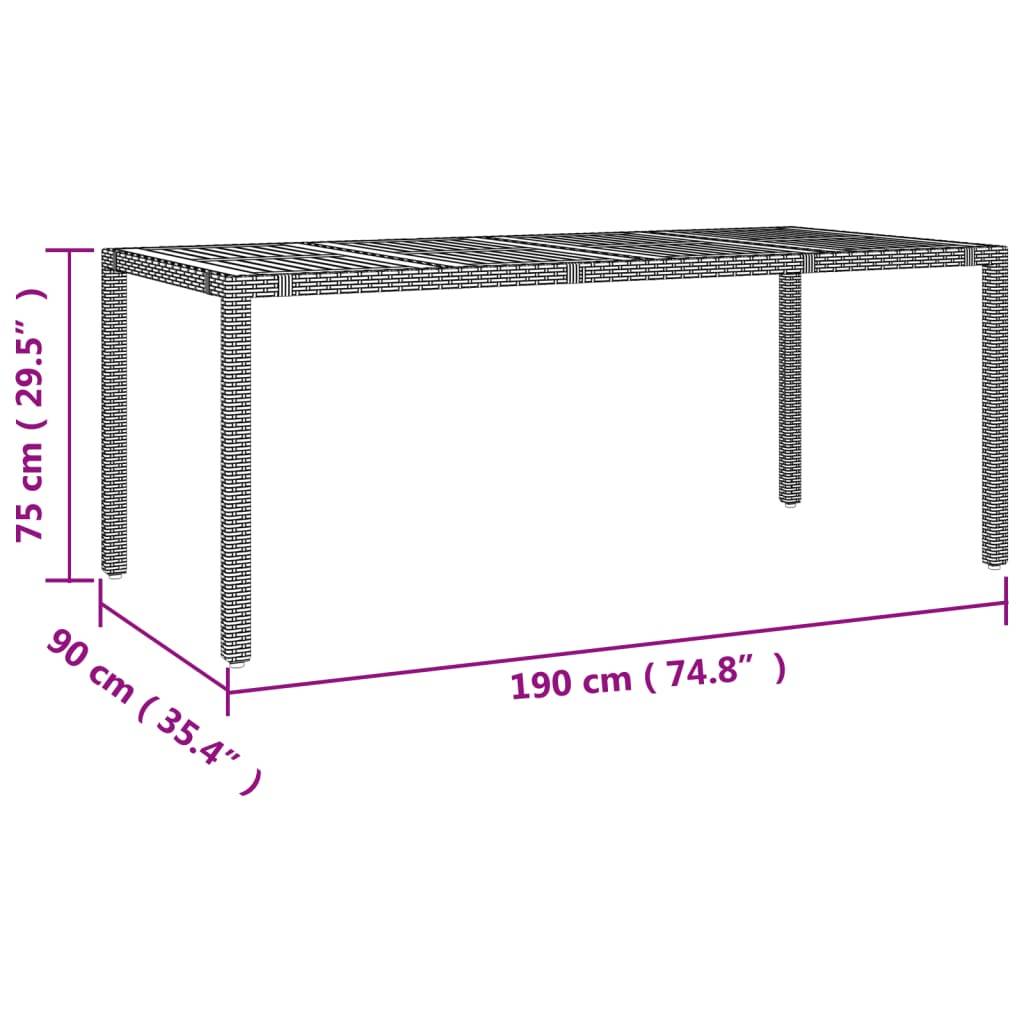 vidaXL 7-tlg. Garten-Essgruppe Schwarz Poly Rattan & Massivholz Akazie